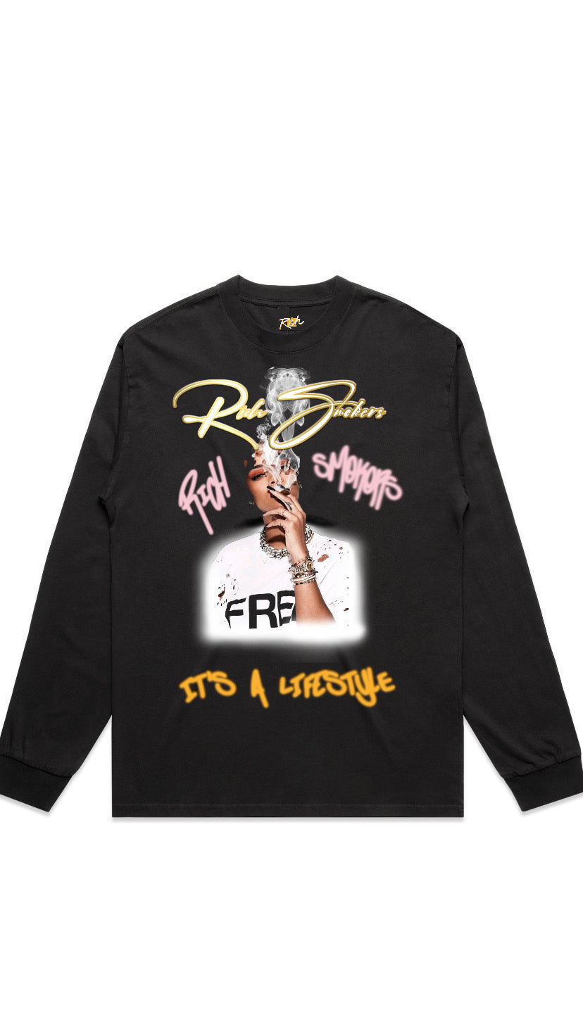 Vandalized Rhi Rhi Graphic long sleeve black t-shirt