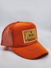 Load image into Gallery viewer, Burnt Orange with Gold Patch - 5 Panel High Crown RS Trucker Hat
