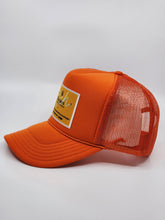 Load image into Gallery viewer, Burnt Orange with Gold Patch - 5 Panel High Crown RS Trucker Hat
