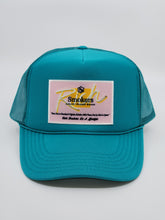 Load image into Gallery viewer, Jade with Pink Patch - 5 Panel High Crown RS Trucker Hat
