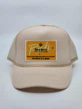 Load image into Gallery viewer, Bone Tan with Gold Patch - 5 Panel High Crown RS Trucker Hat
