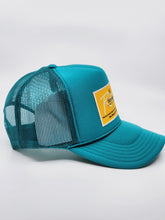 Load image into Gallery viewer, Jade with Gold Patch - 5 Panel High Crown RS Trucker Hat
