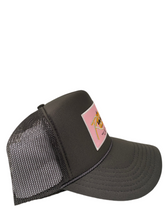 Load image into Gallery viewer, Charcoal Grey with Pink Patch -5 Panel High Crown RS Trucker Hat
