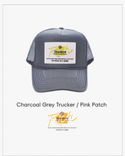 Load image into Gallery viewer, Charcoal Grey with Pink Patch -5 Panel High Crown RS Trucker Hat
