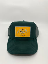 Load image into Gallery viewer, Hunter Green with Gold Rich Box Logo- 5 Panel High Crown Trucker Hat
