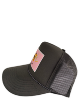 Load image into Gallery viewer, Charcoal Grey with Pink Patch -5 Panel High Crown RS Trucker Hat
