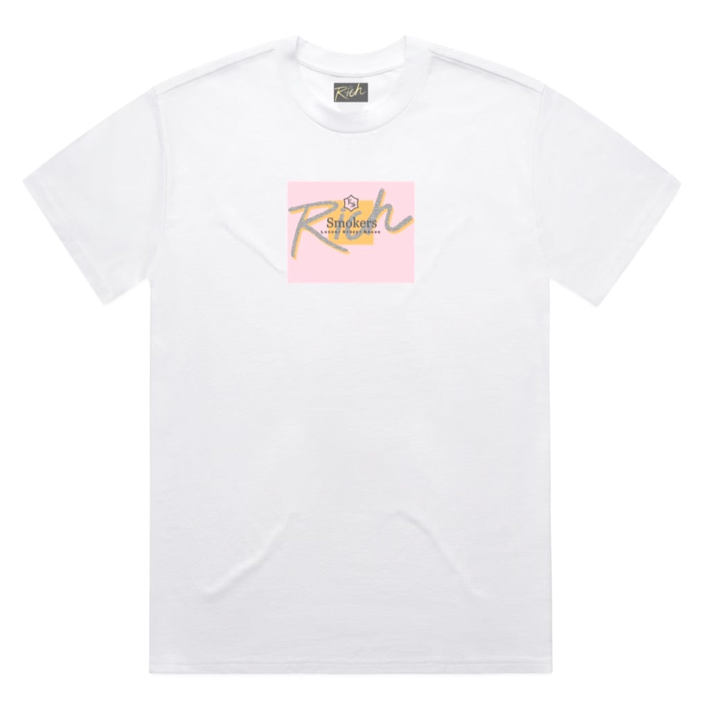 Classic Heavy Weight Rich Smokers Pink Box Logo Tee