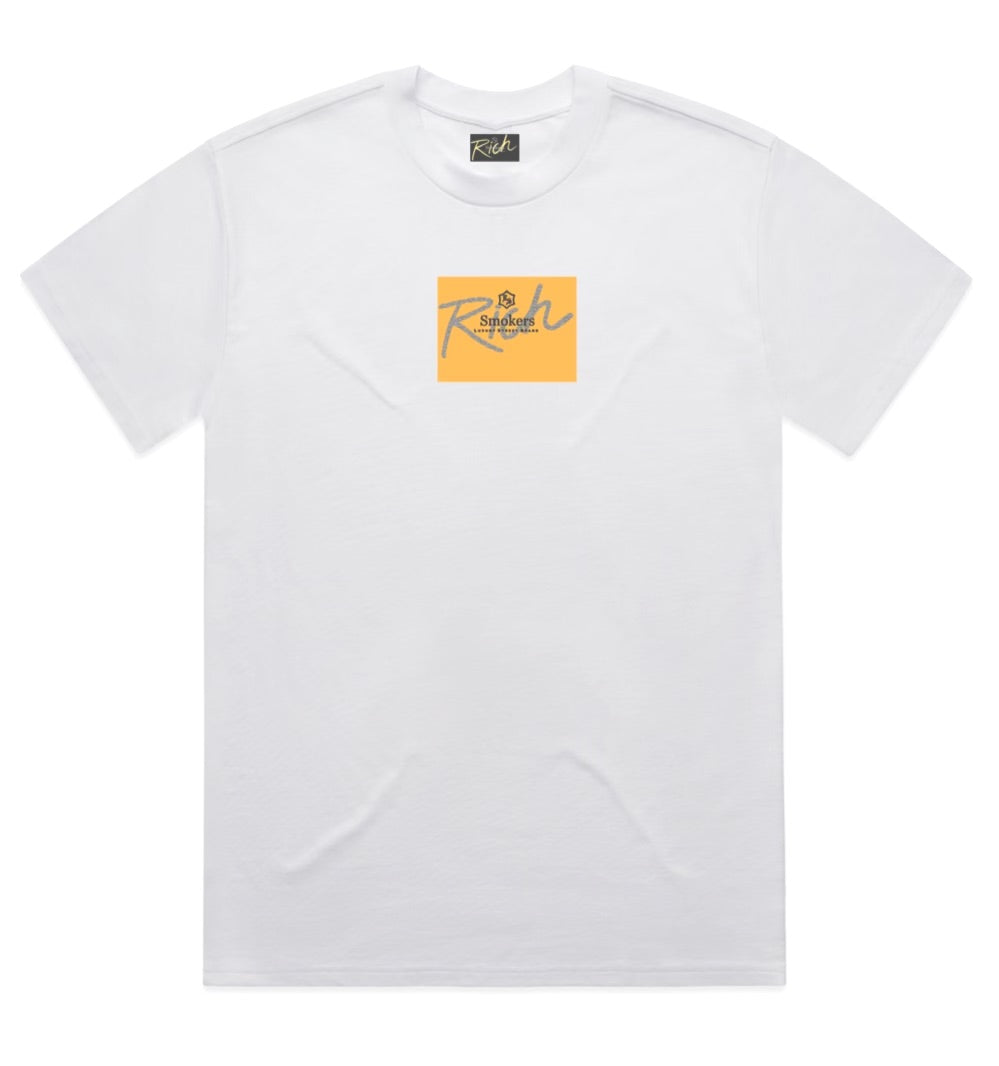 Classic Heavy Weight Rich Smokers Gold Box Logo Tee