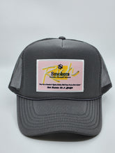 Load image into Gallery viewer, Charcoal Grey with Pink Patch -5 Panel High Crown RS Trucker Hat
