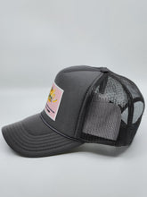 Load image into Gallery viewer, Charcoal Grey with Pink Patch -5 Panel High Crown RS Trucker Hat
