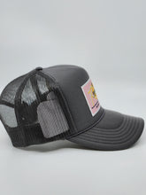 Load image into Gallery viewer, Charcoal Grey with Pink Patch -5 Panel High Crown RS Trucker Hat
