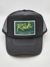 Load image into Gallery viewer, Black with Hunter Green Patch - 5 Panel High Crown RS Trucker Hat
