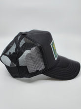 Load image into Gallery viewer, Black with Hunter Green Patch - 5 Panel High Crown RS Trucker Hat
