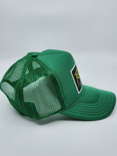 Load image into Gallery viewer, Kelly Green with Hunter Green Patch - 5 Panel High Crown RS Trucker Hat
