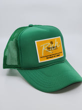 Load image into Gallery viewer, Kelly Green with Gold Patch - 5 Panel High Crown RS Trucker Hat
