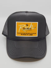 Load image into Gallery viewer, Charcoal Grey with Gold Patch - 5 Panel High Crown RS Trucker Hat
