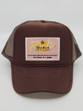 Load image into Gallery viewer, Brown with Pink Patch - 5 Panel High Crown RS Trucker Hat
