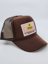 Load image into Gallery viewer, Brown with Pink Patch - 5 Panel High Crown RS Trucker Hat
