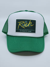 Load image into Gallery viewer, Kelly Green &amp; White with Green Patch 5 Panel High Crown RS Trucker Hat
