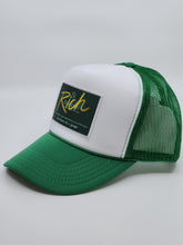 Load image into Gallery viewer, Kelly Green &amp; White with Green Patch 5 Panel High Crown RS Trucker Hat
